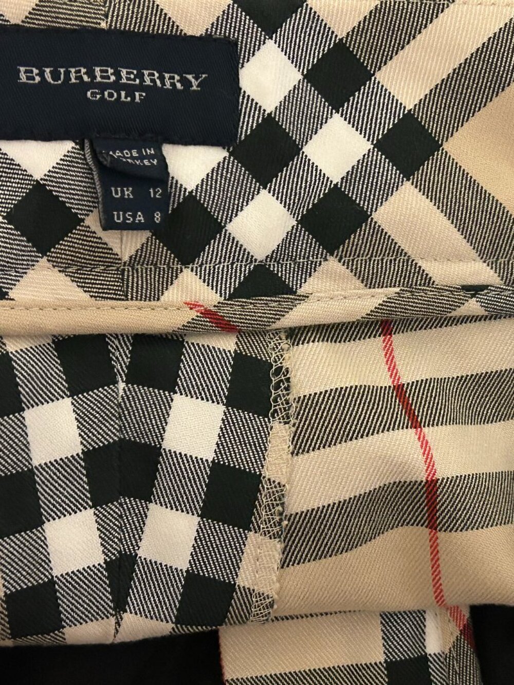 Womens BURBERRY Golf Sz 8 Nova Check Plaid Pattern Cropped Pants - Picture 7 of 7